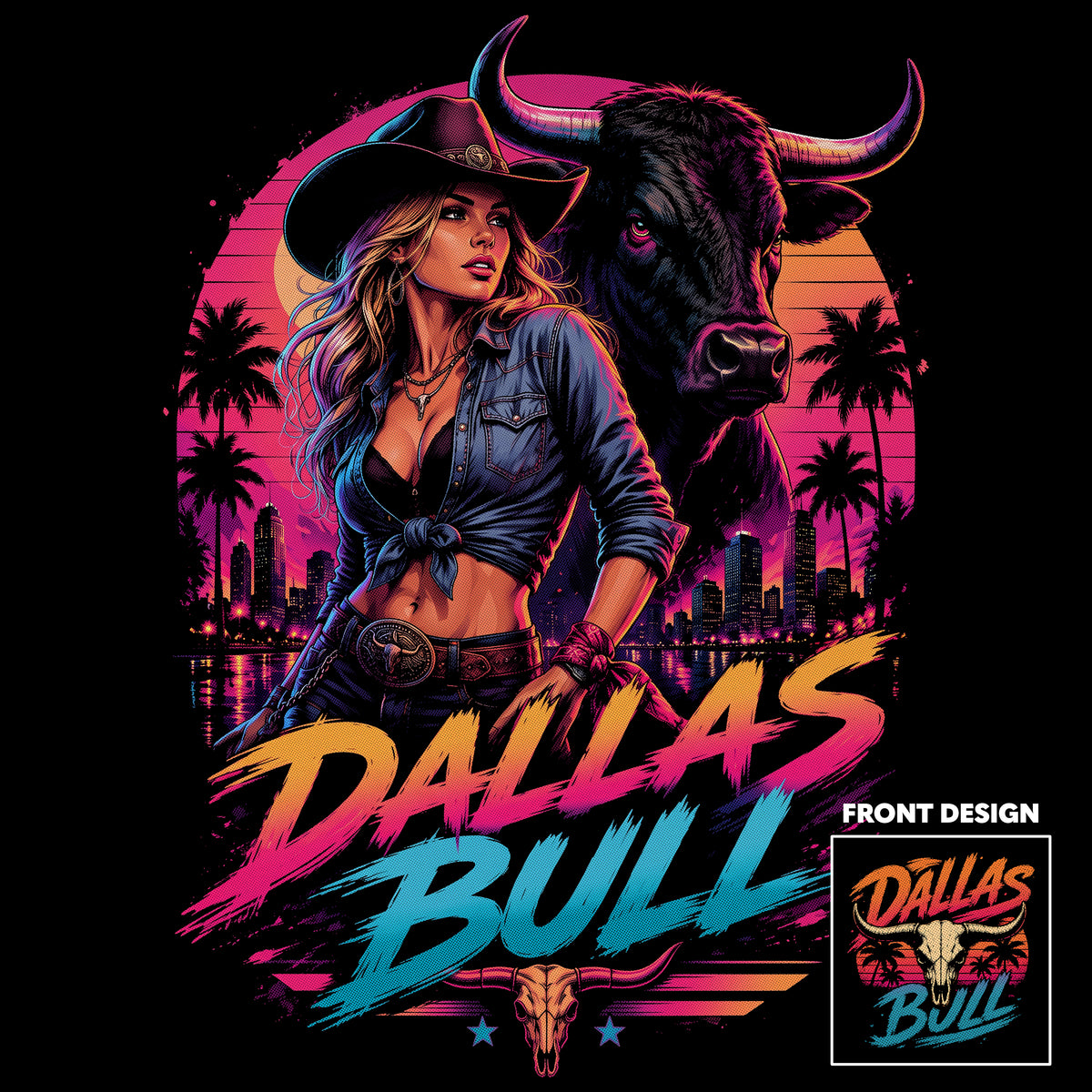Dallas Bull Vice Vibes Comfort Colors® T-Shirt 072