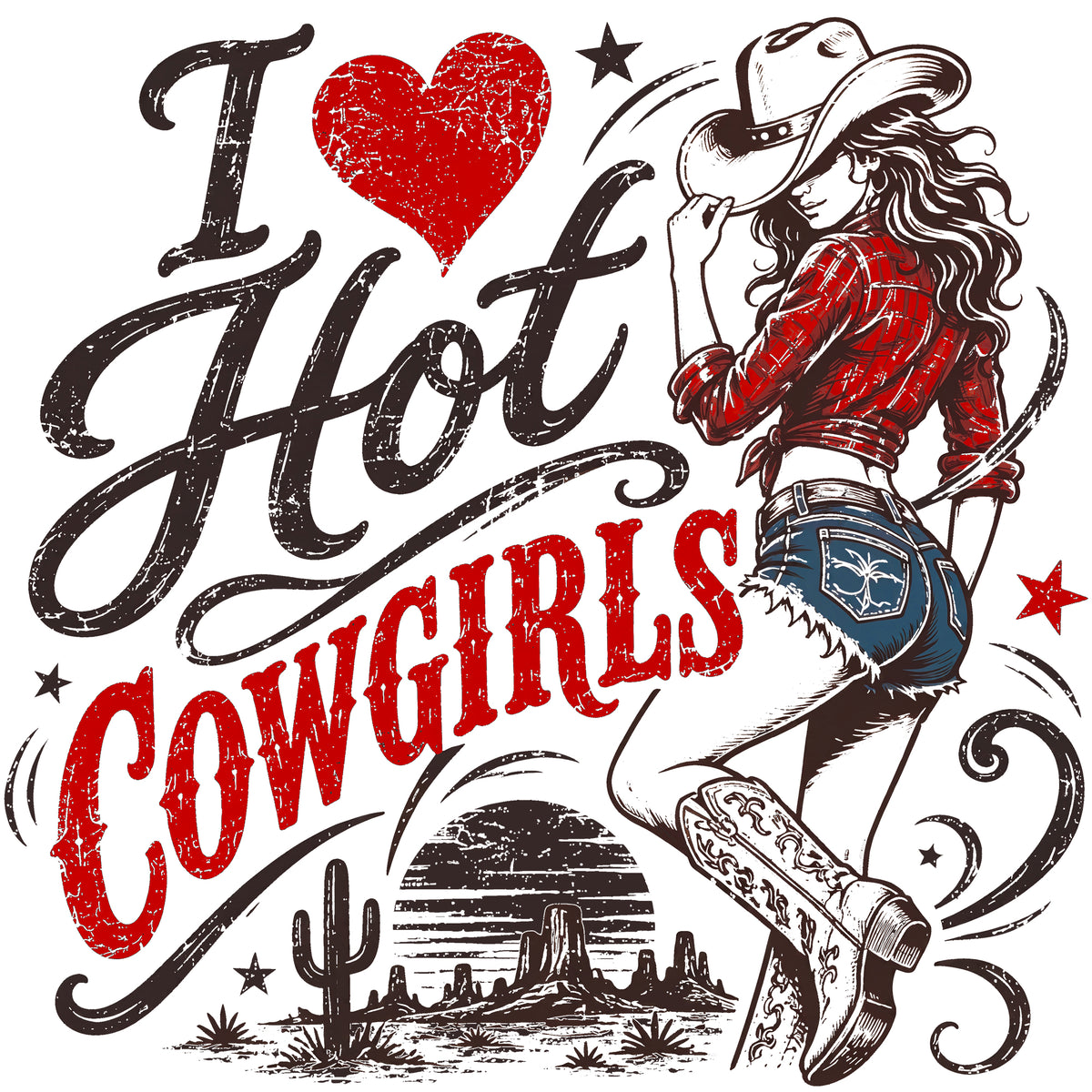 I Love Hot Cowgirls  Comfort Colors® T-Shirt 009