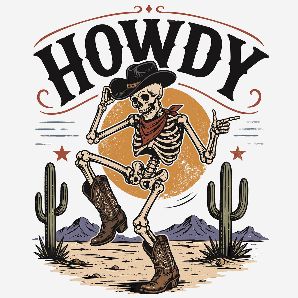 Howdy Skeleton Cowboy Comfort Colors® T-Shirt 049