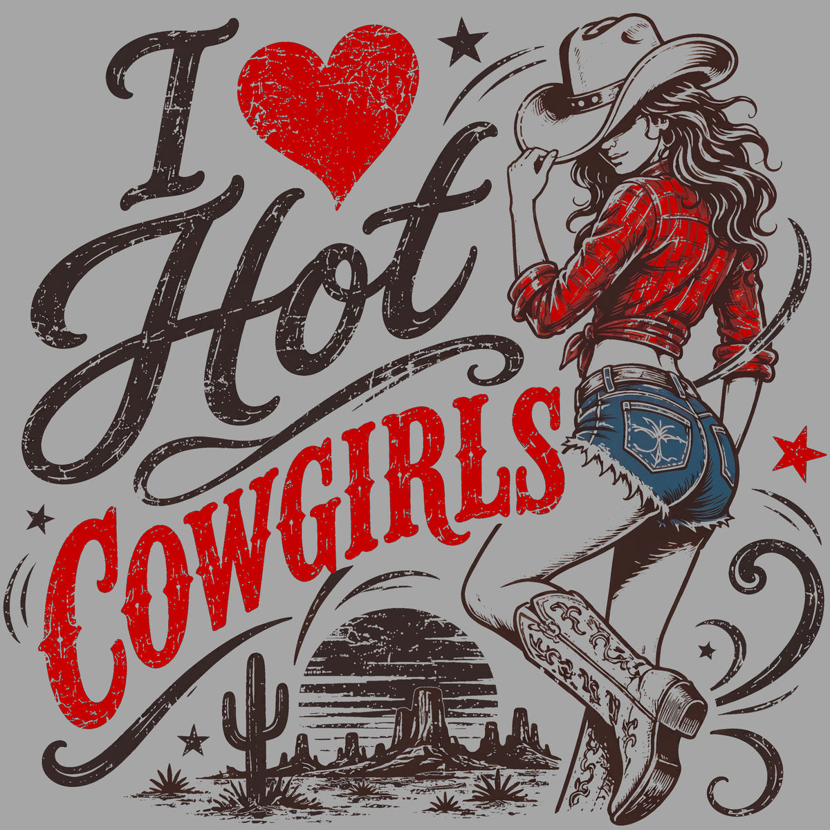 I Love Hot Cowgirls  Comfort Colors® T-Shirt 009