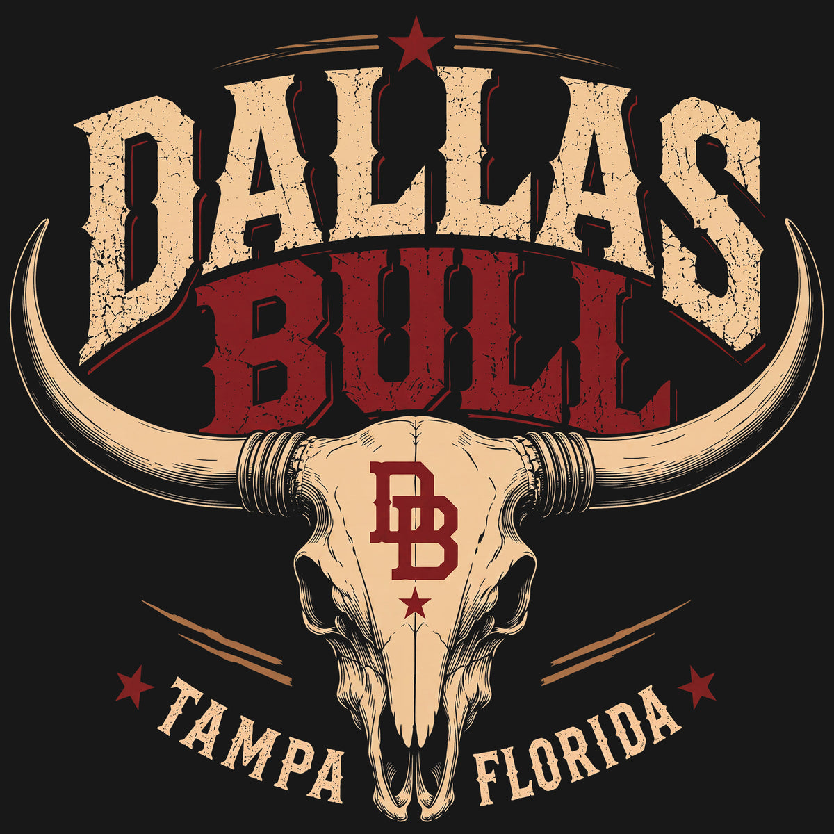 Dallas Bull Longhorn Skull Comfort Colors® T-Shirt 022