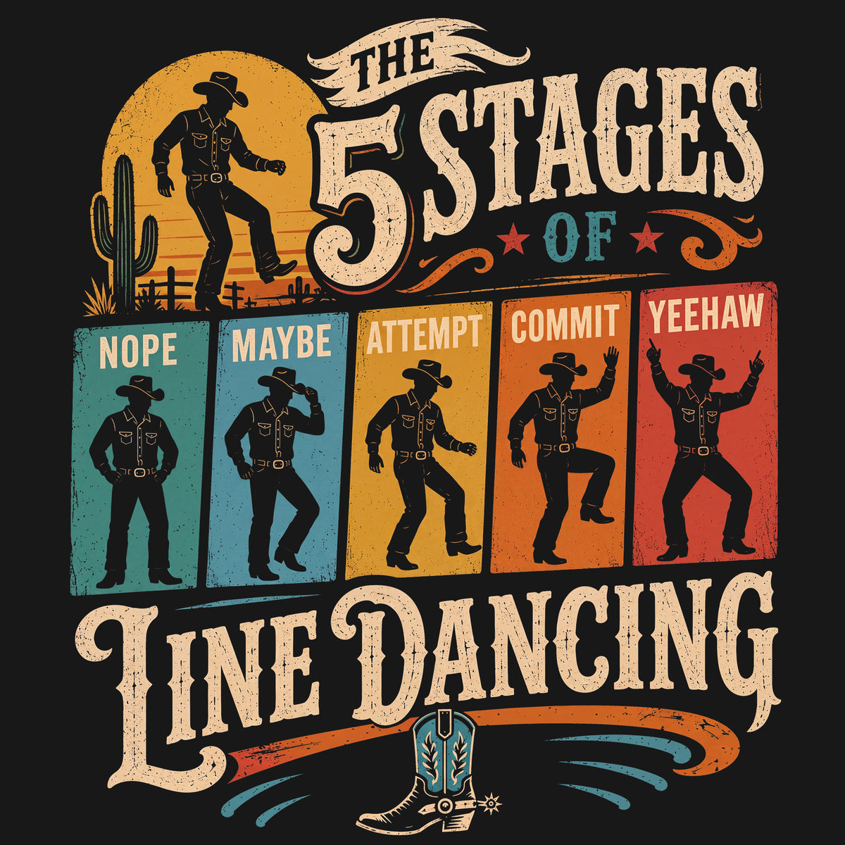 The 5 Stages of Line Dancing Comfort Colors® T-Shirt 024