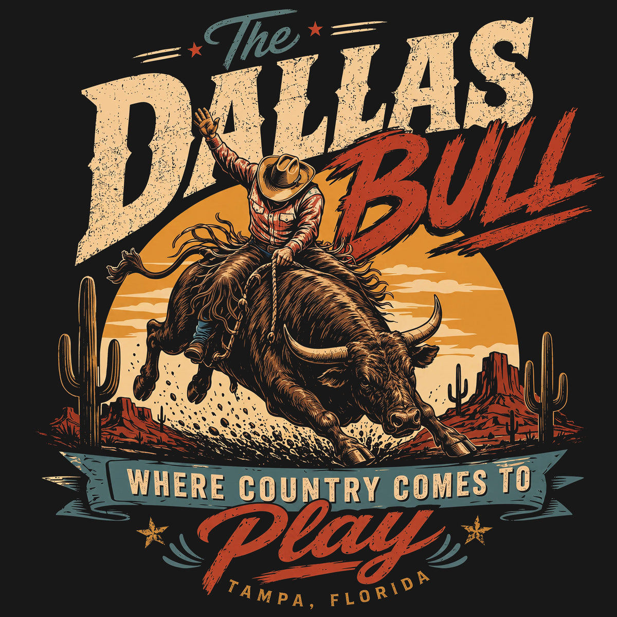Dallas Bull Where Country Comes to Play Comfort Colors® T-Shirt 030