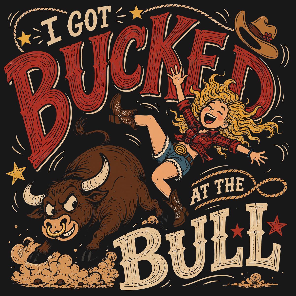I Got Bucked at the Bull Comfort Colors® T-Shirt 034
