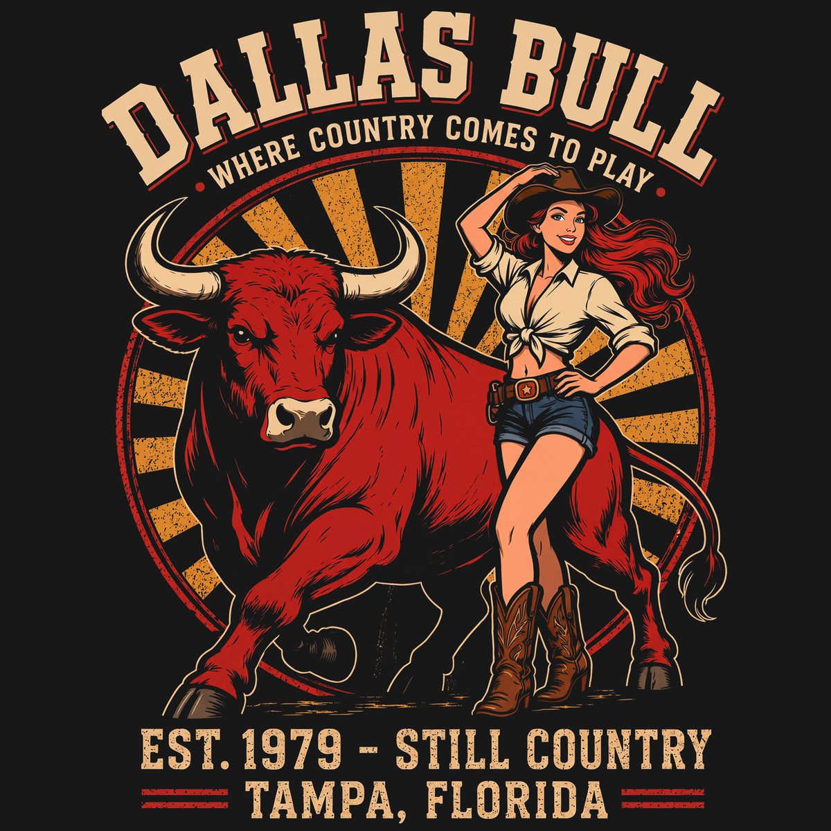 Dallas Bull Still Country Comfort Colors® T-Shirt 041