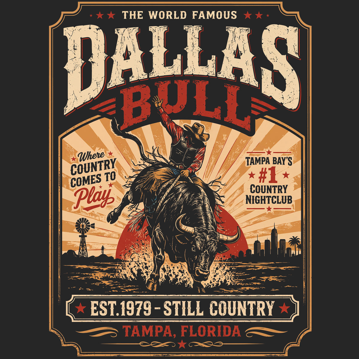 Dallas Bull World Famous Comfort Colors® T-Shirt 014