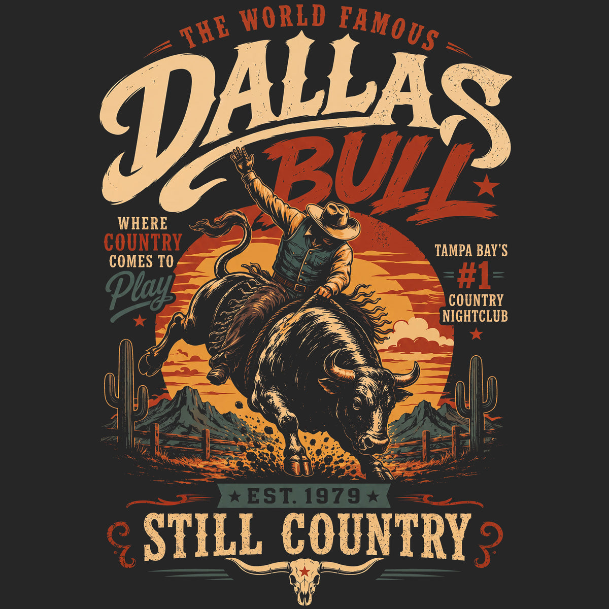 Dallas Bull Still Country Comfort Colors® T-Shirt 018