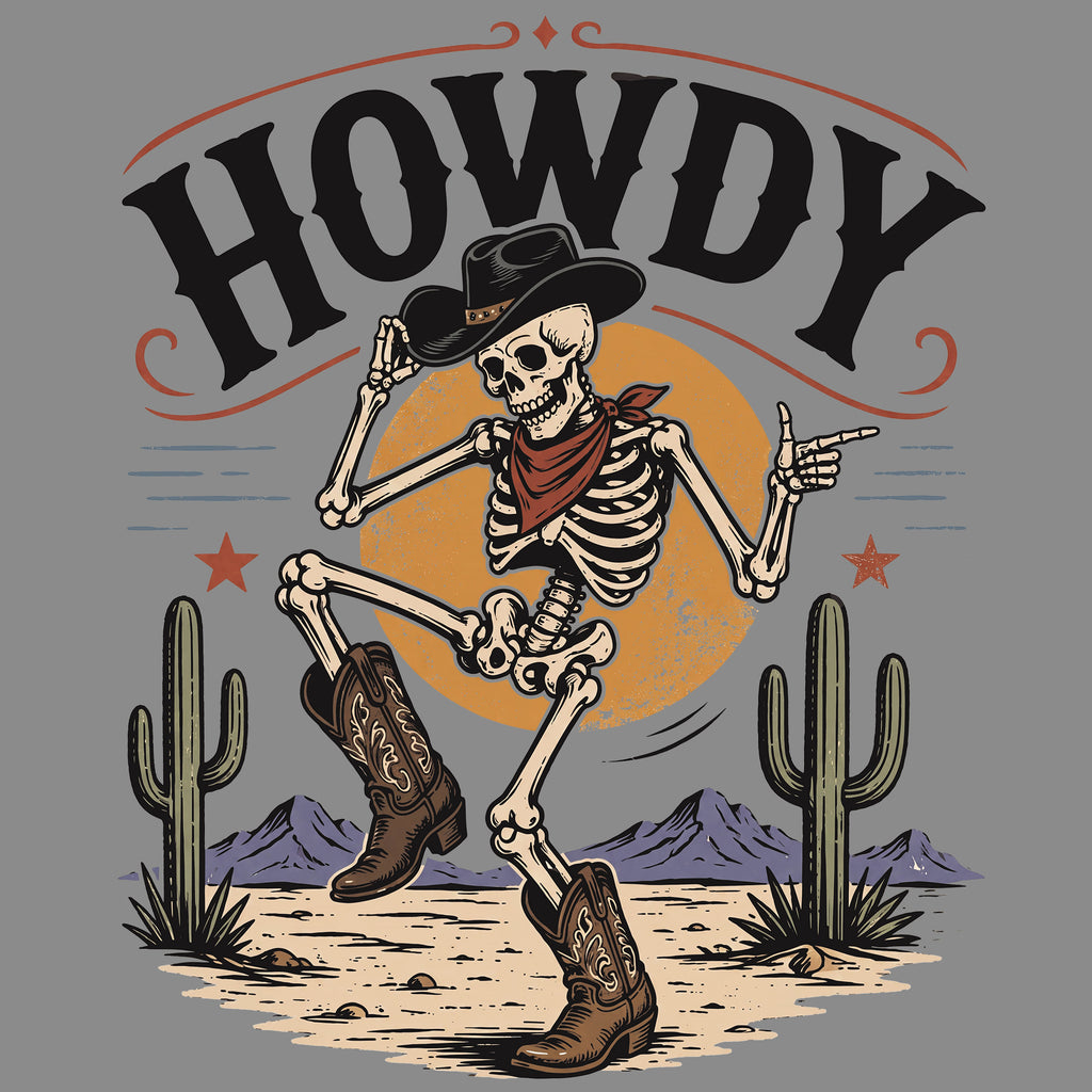 Howdy Skeleton Cowboy Comfort Colors® T-Shirt 049