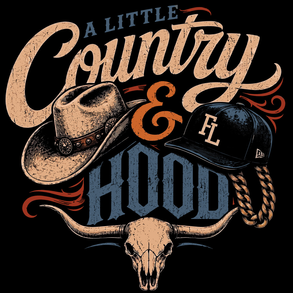 A Little Country & Hood  Comfort Colors® T-Shirt 008