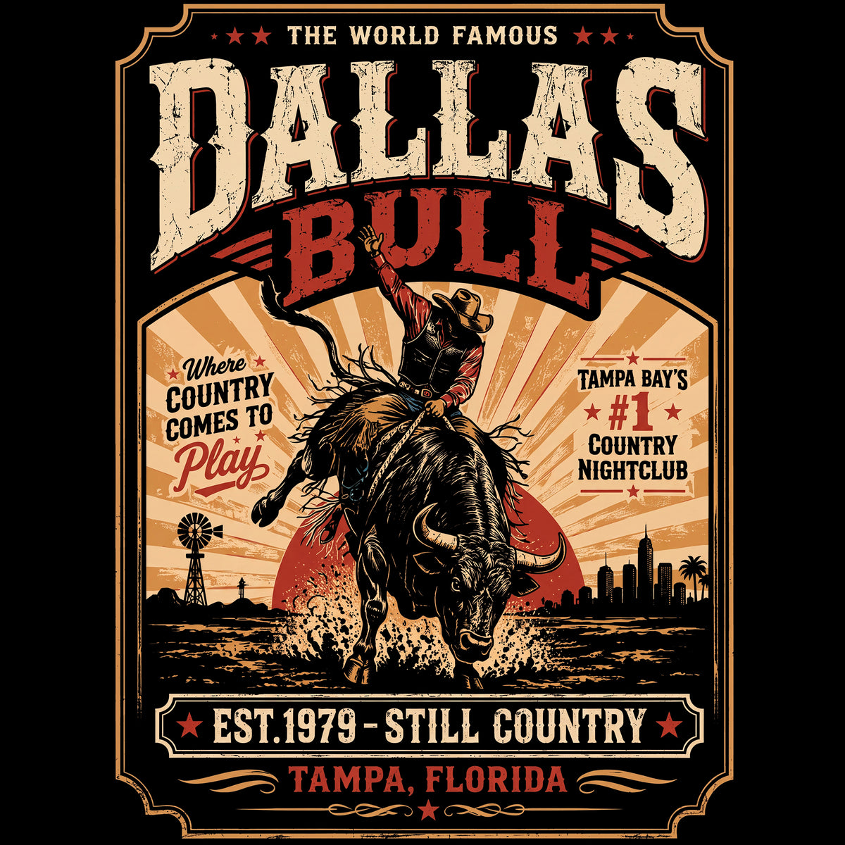 Dallas Bull World Famous Comfort Colors® T-Shirt 014