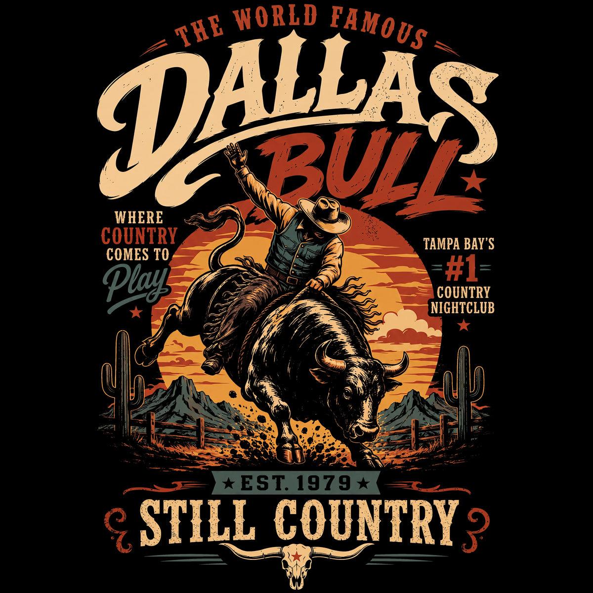 Dallas Bull Still Country Comfort Colors® T-Shirt 018