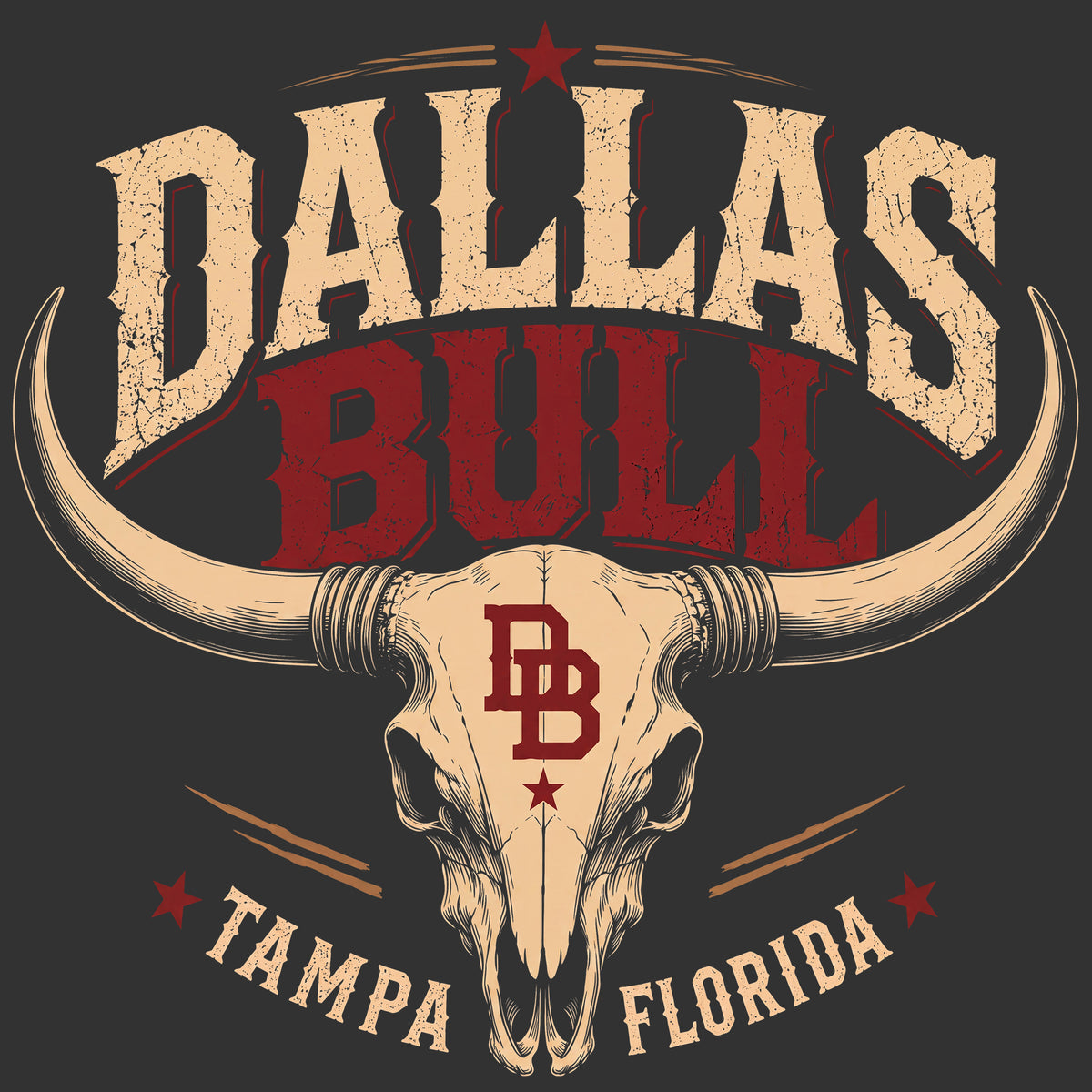Dallas Bull Longhorn Skull Comfort Colors® T-Shirt 022