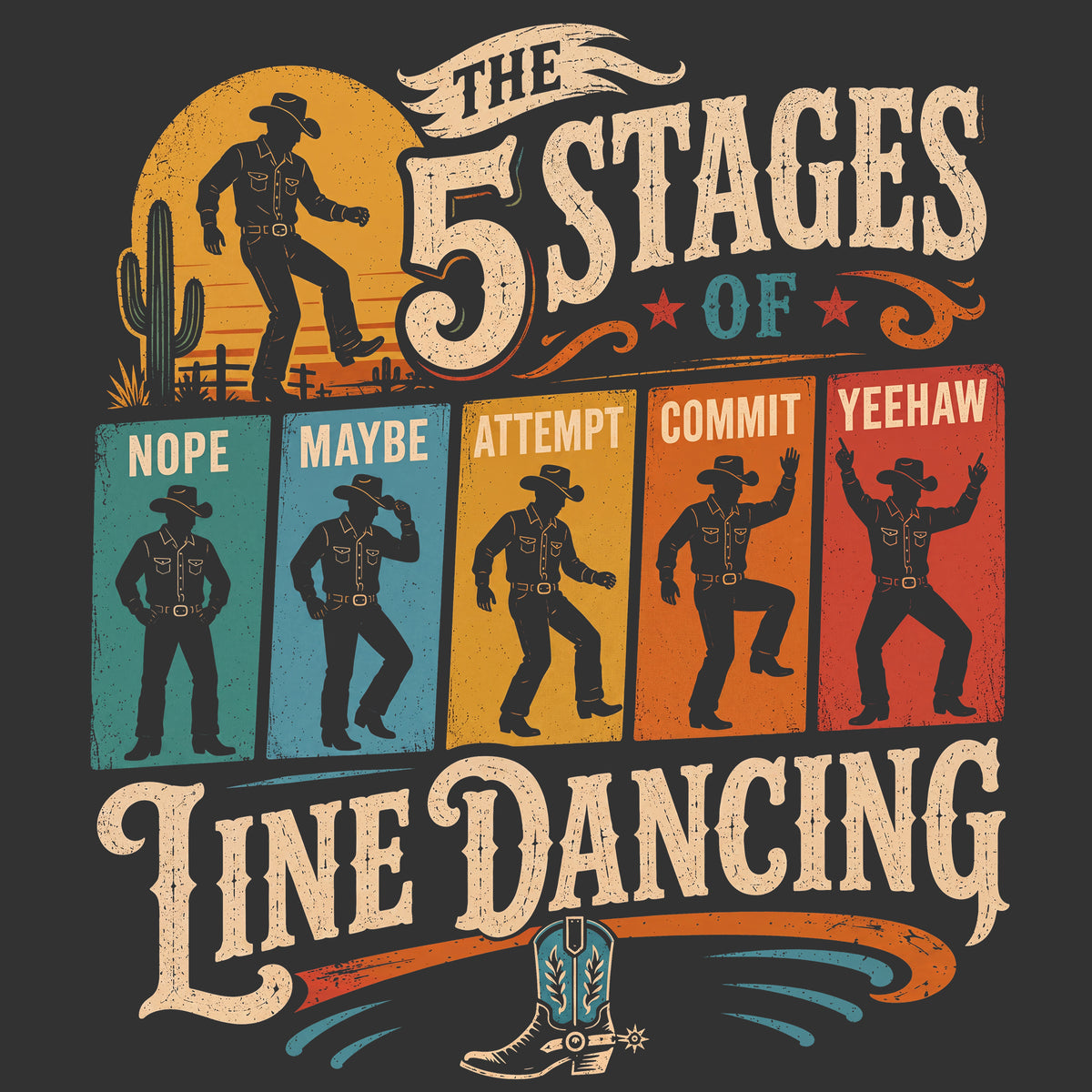 The 5 Stages of Line Dancing Comfort Colors® T-Shirt 024