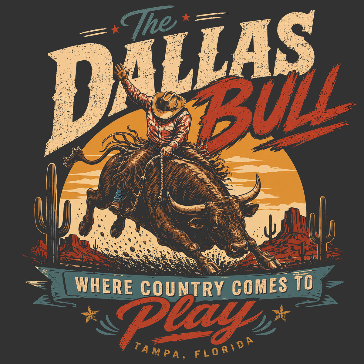 Dallas Bull Where Country Comes to Play Comfort Colors® T-Shirt 030