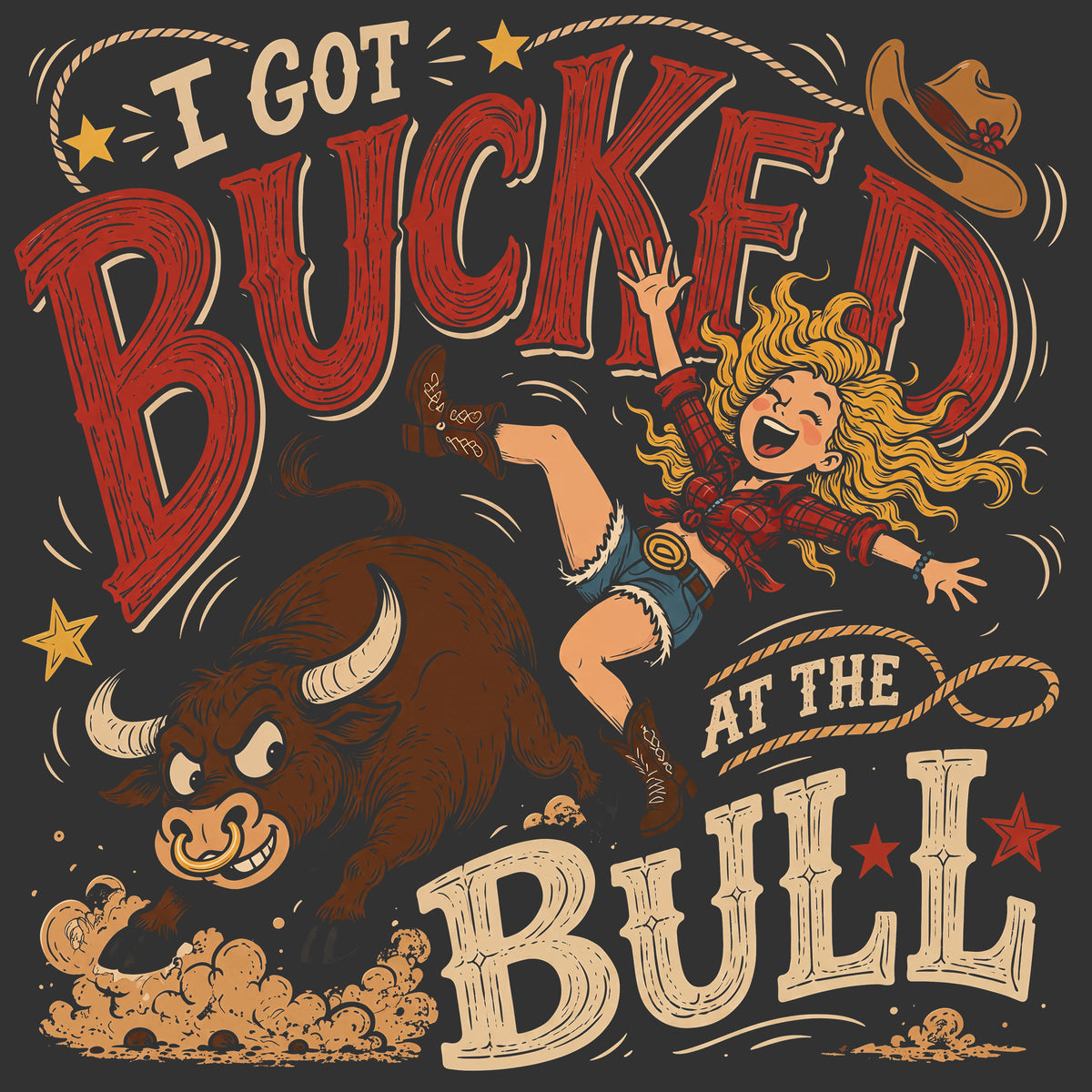 I Got Bucked at the Bull Comfort Colors® T-Shirt 034