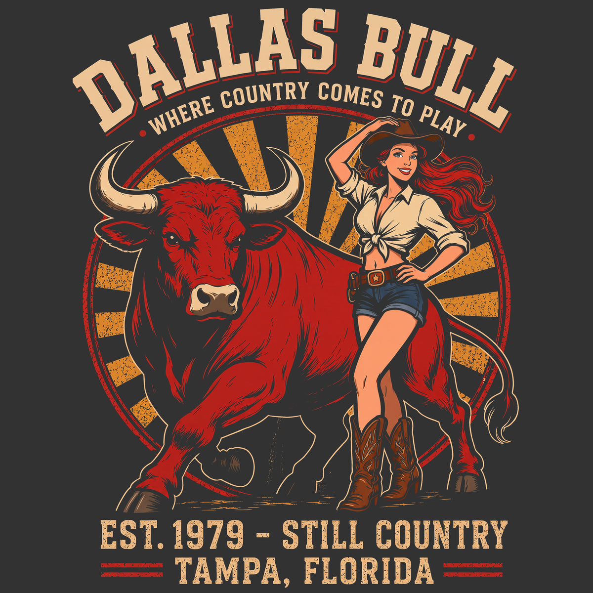 Dallas Bull Still Country Comfort Colors® T-Shirt 041